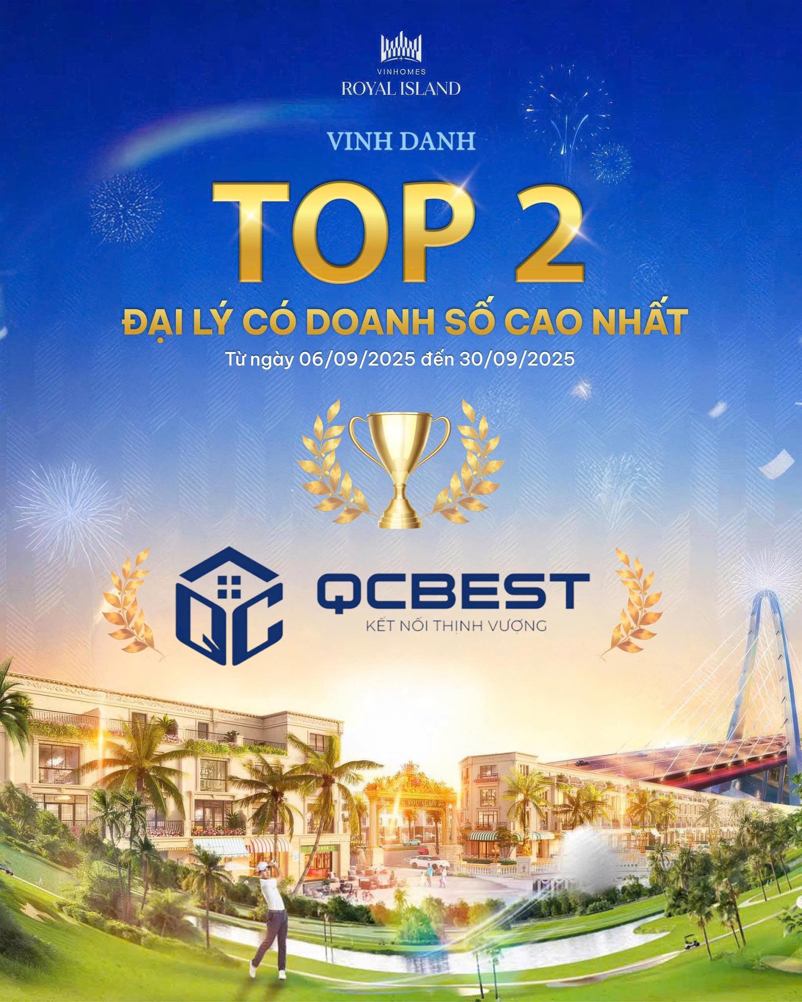 QCbest vinh danh top 2 doanh so Vinhomes Royal Island